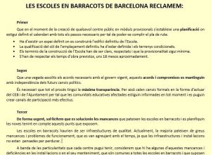 Manifest conjunt AFAs escoles en barracons